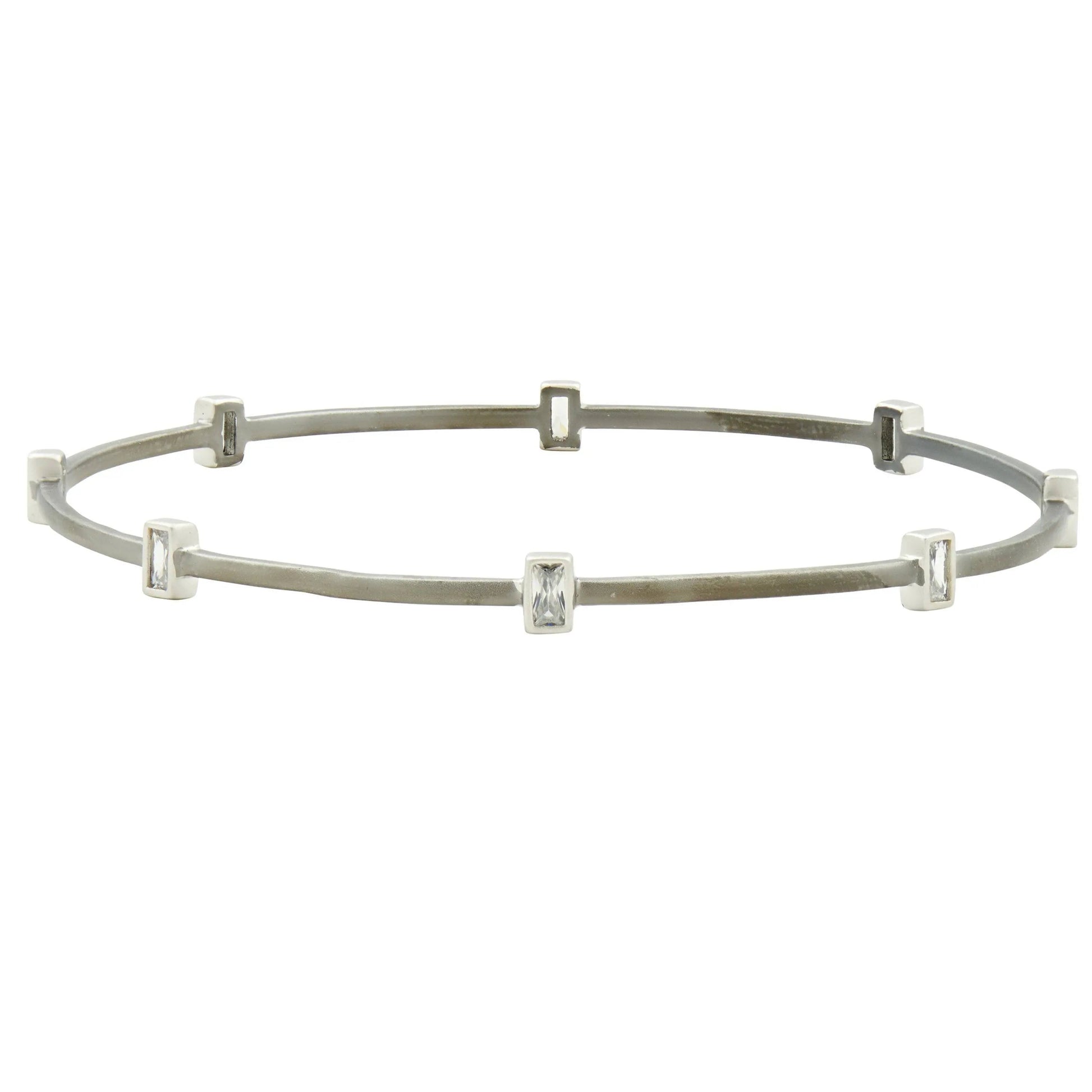 SilverBlack Signature Square Station Bangle SLIDE BANGLE FOR STACKING BRACELET