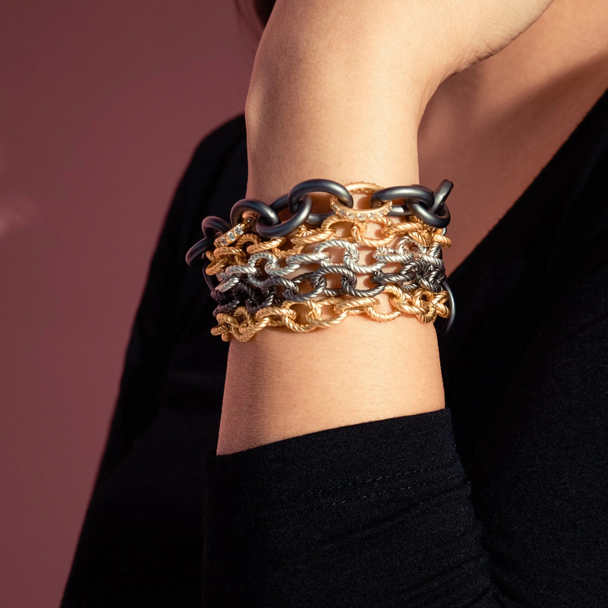  Signature Two Tone Chain Bracelet Signature BRACELET
