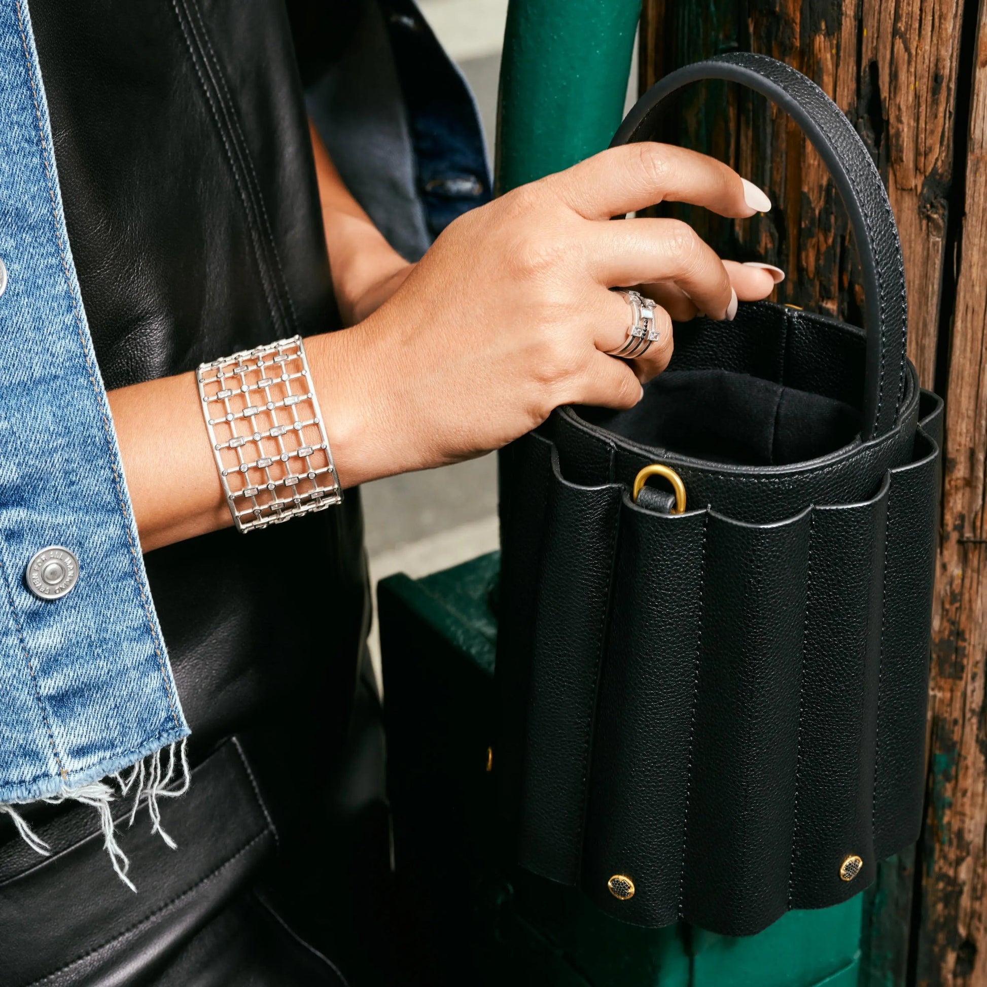  Streets of Brooklyn Caged Cuff Industrial Finish BRACELET