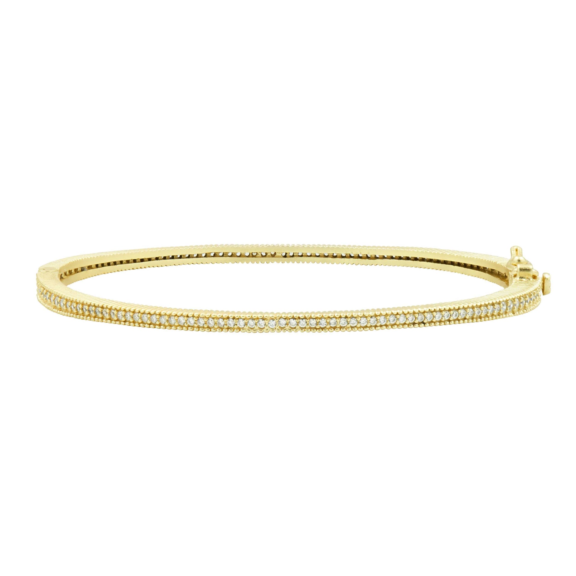 Gold The Classic Pavé Hinge Bangle Signature BRACELET