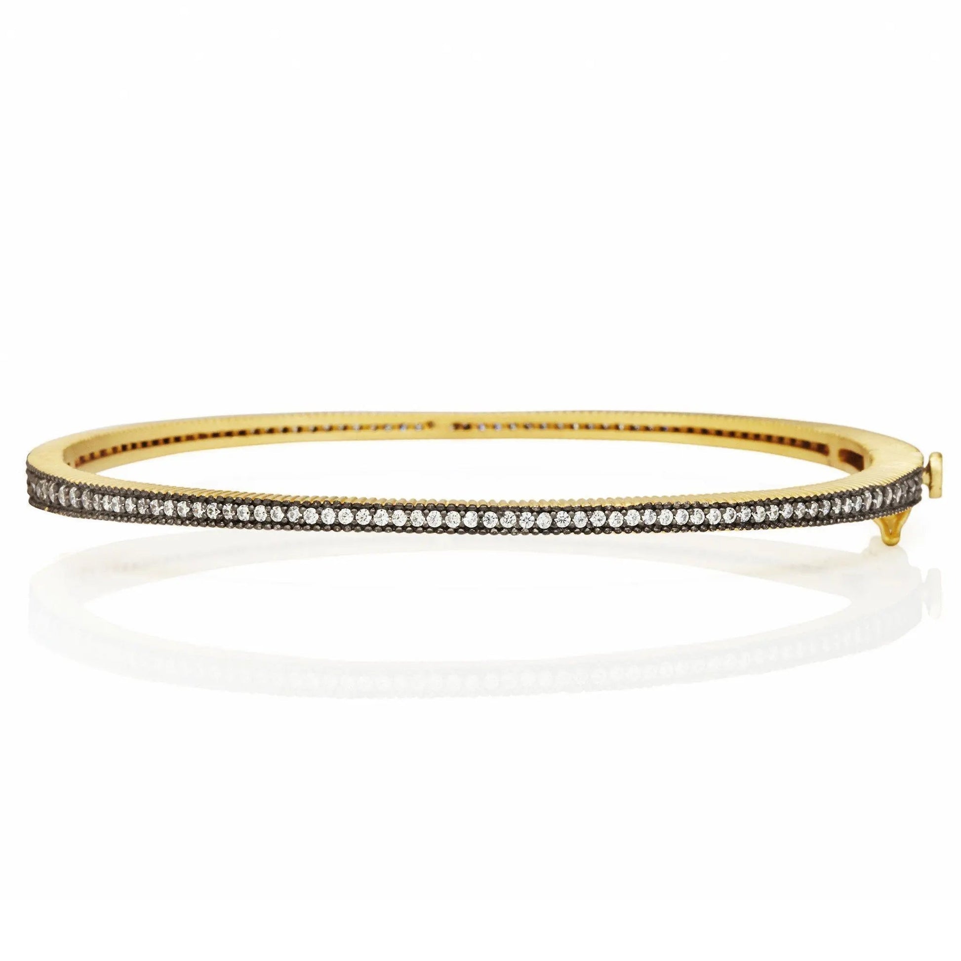 Signature Thin Pav Hinge Bangle - FREIDA ROTHMAN