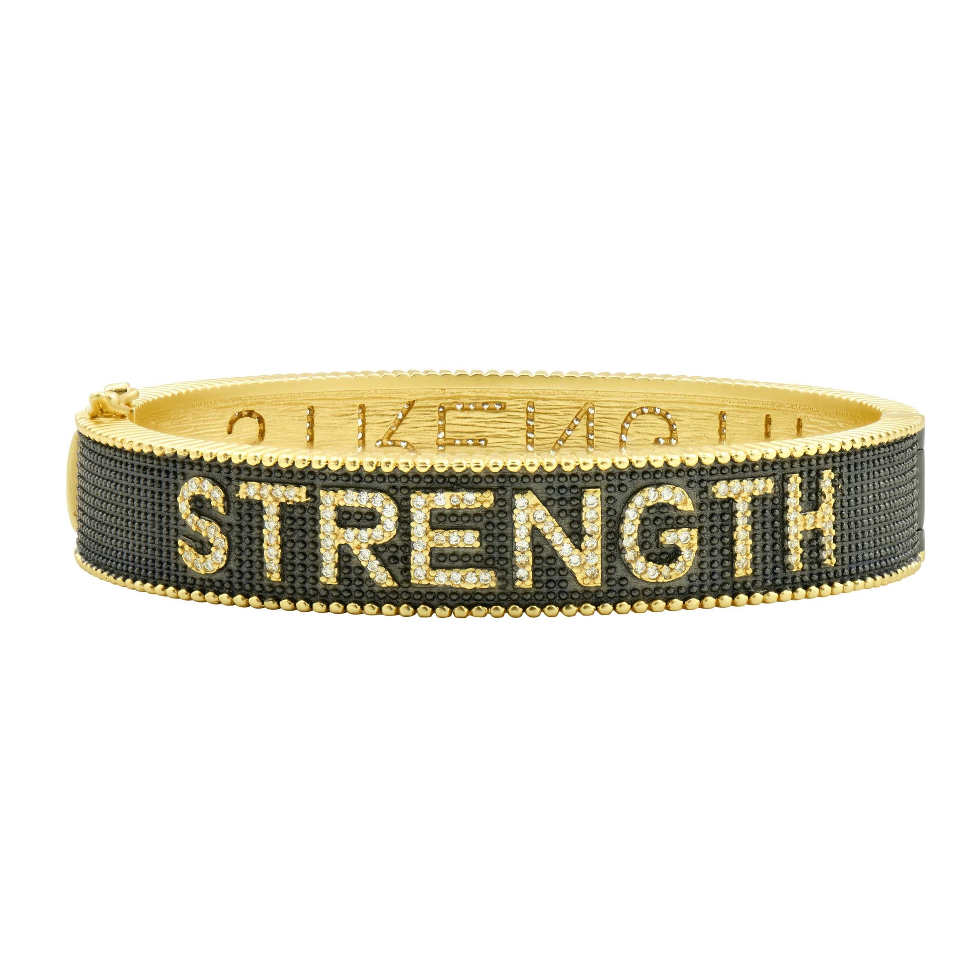 TheSTRENGTHBracelet-ShippingAugust15GoldBlack The STRENGTH Bracelet Women of Strength BRACELET