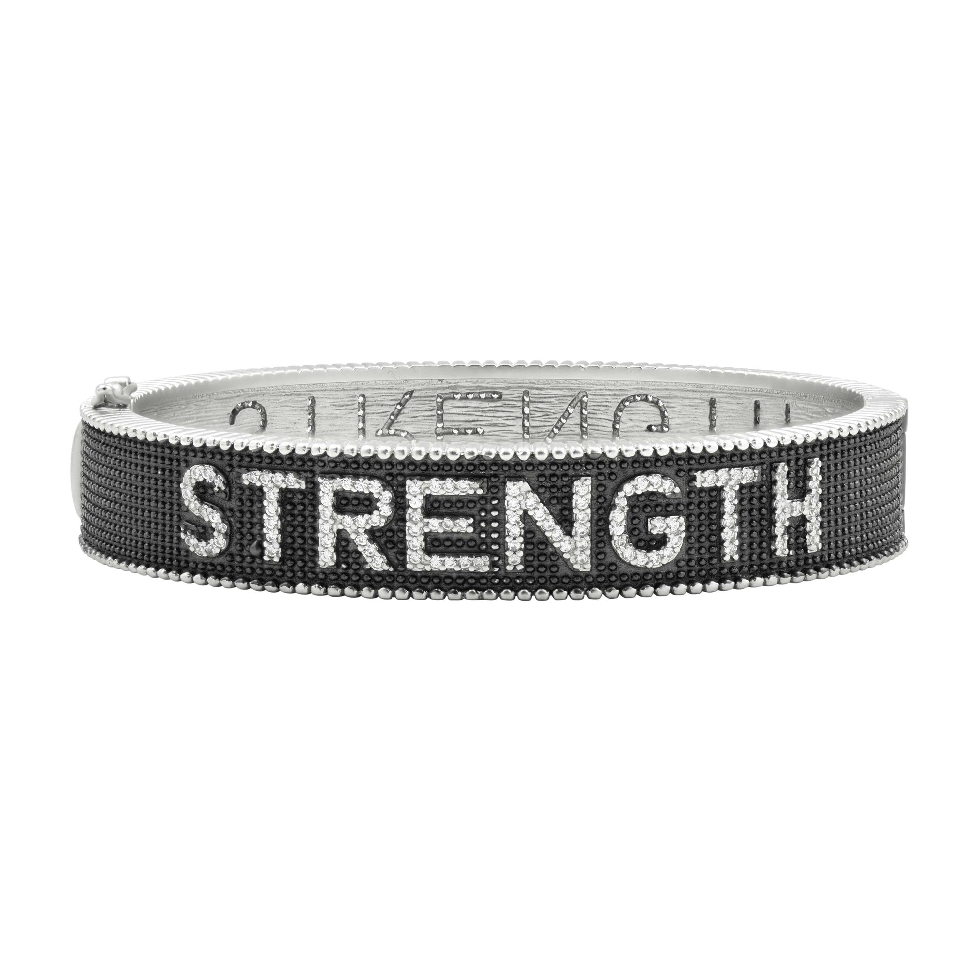 TheSTRENGTHBracelet-ShippingAugust15SilverBlack The STRENGTH Bracelet Women of Strength BRACELET