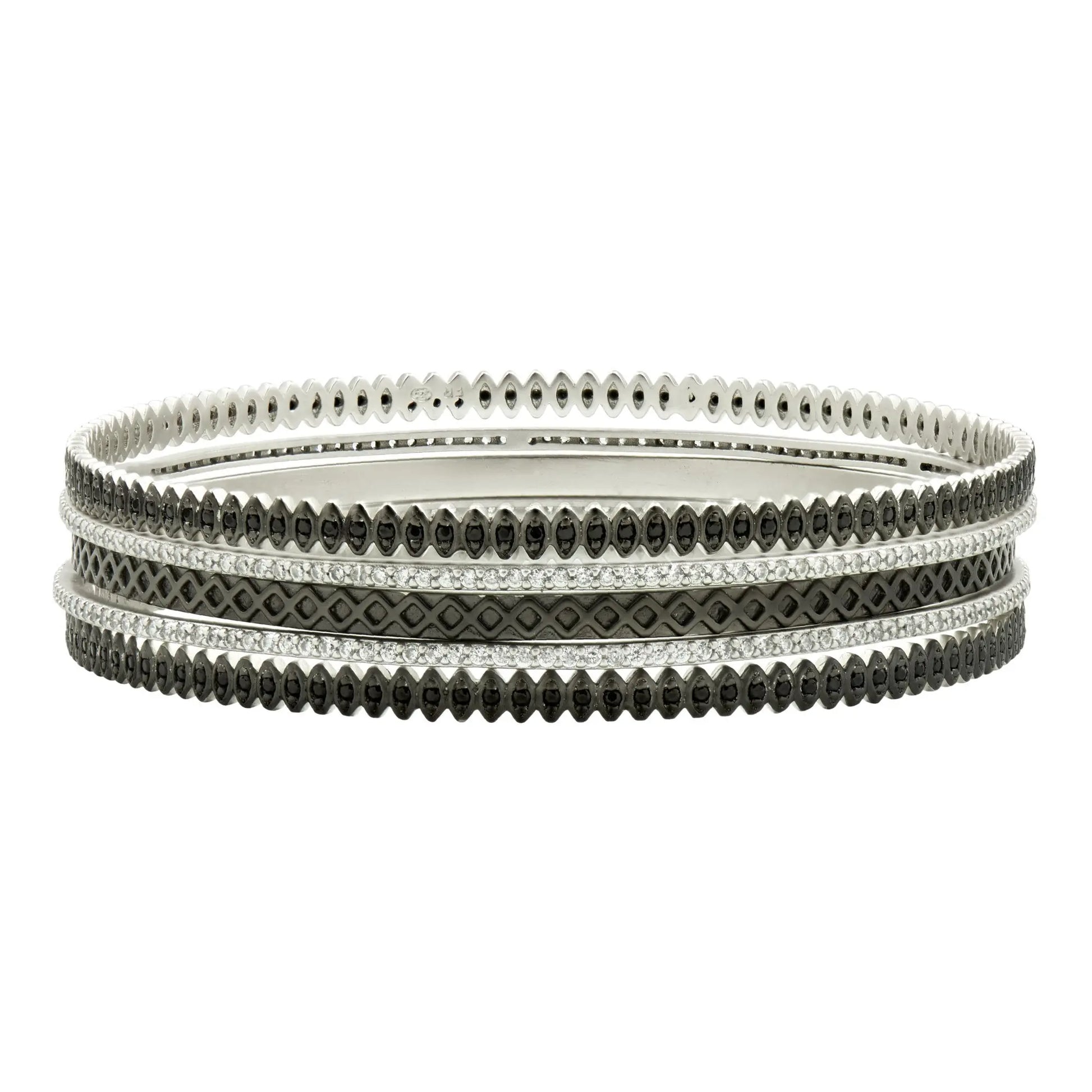  Two-Tone Pavé 5-Stack Bangles FR Vault BRACELET