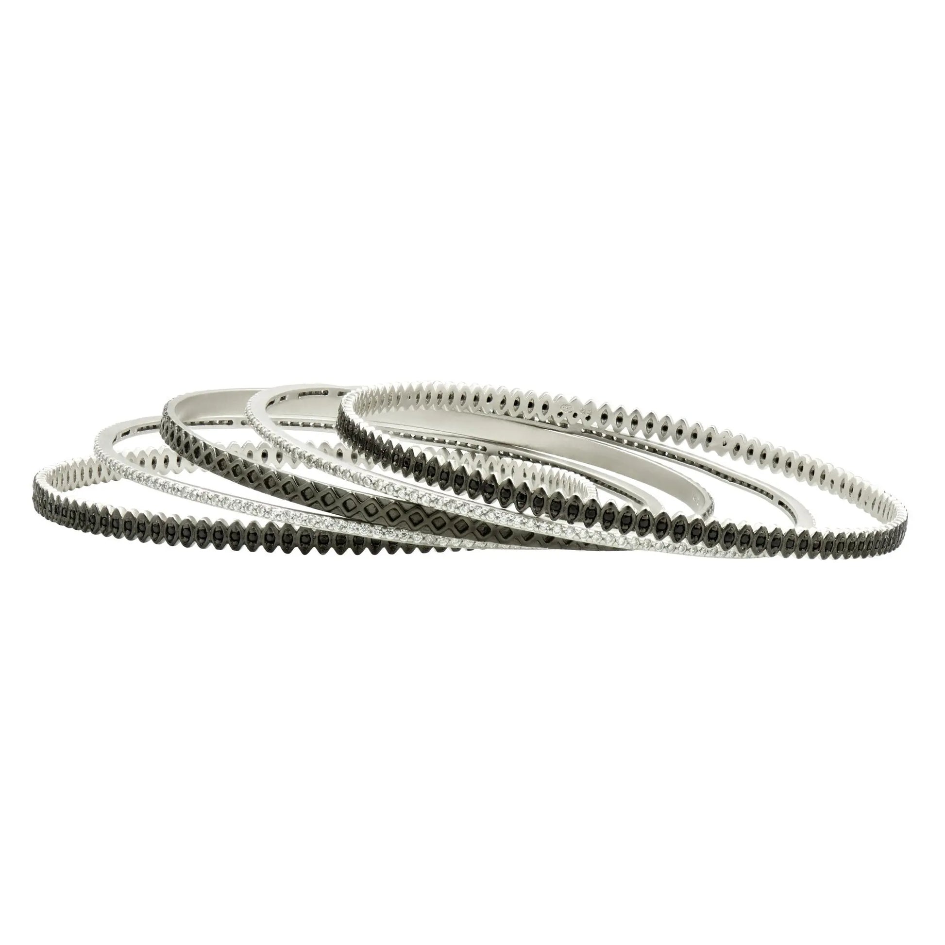  Two-Tone Pavé 5-Stack Bangles FR Vault BRACELET