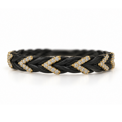 Pavé Chevron Braided Ring