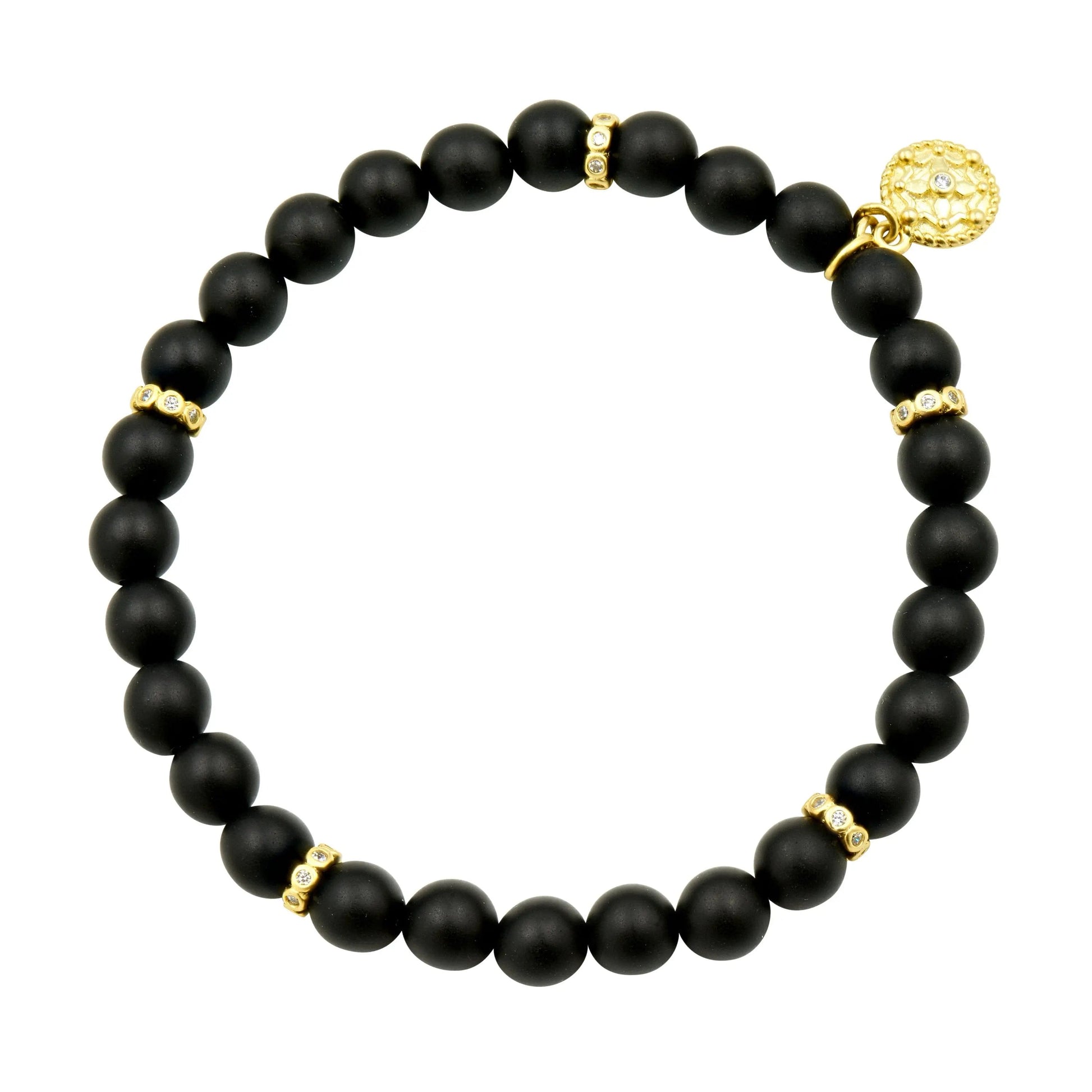 MatteFinishBlackOnyx Candy Colored Summer Beaded Bracelet Color Theory 