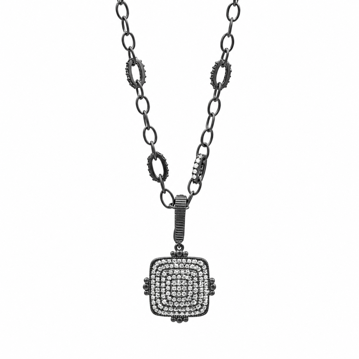 Pavê Square Chain Necklace
