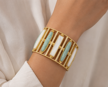 Brooklyn Coast Multi Stone Wide Statement Cuff