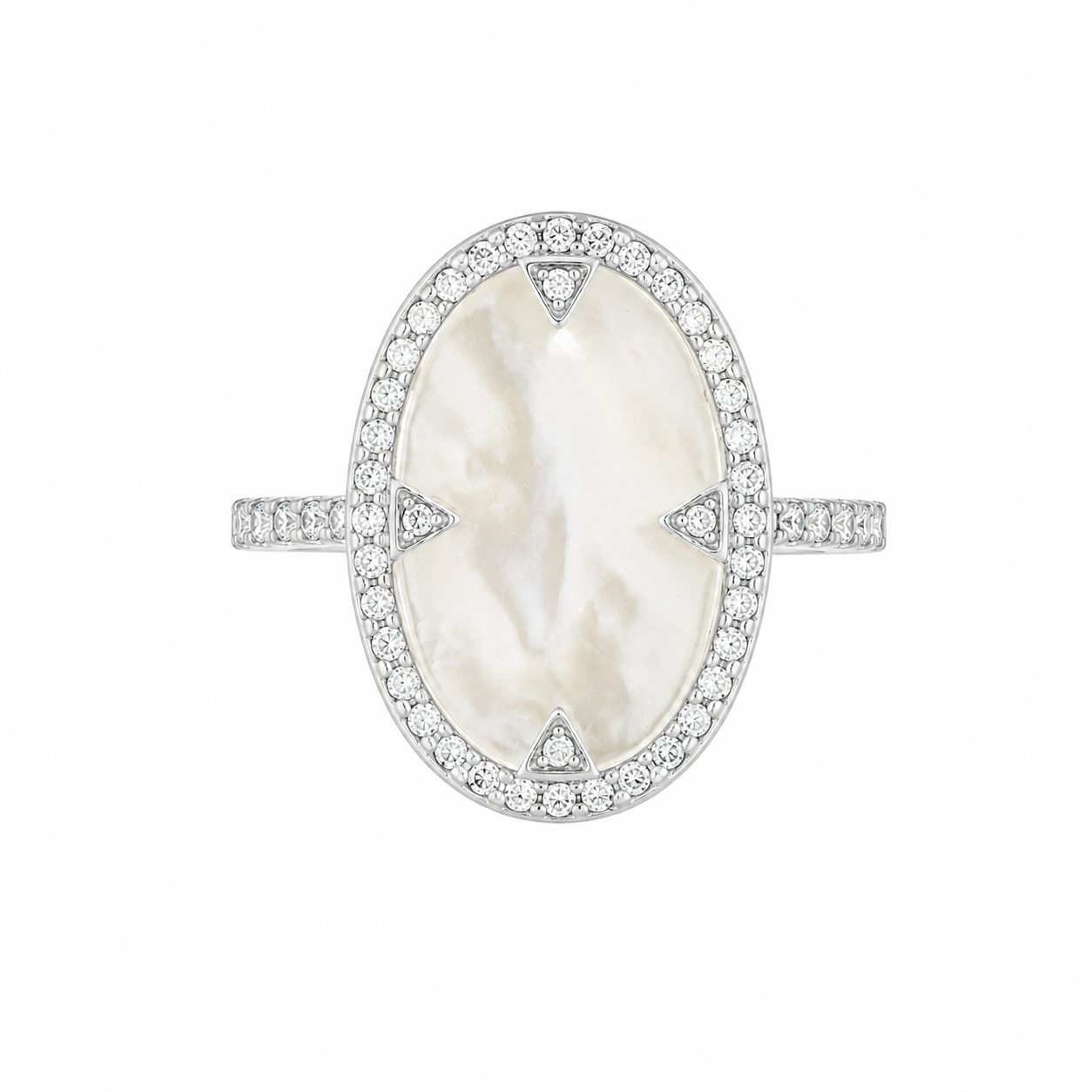 Mother of Pearl and Pavé Cocktail Ring