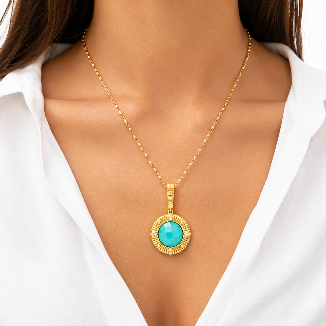 Amazonian Allure Turquoise Pendant