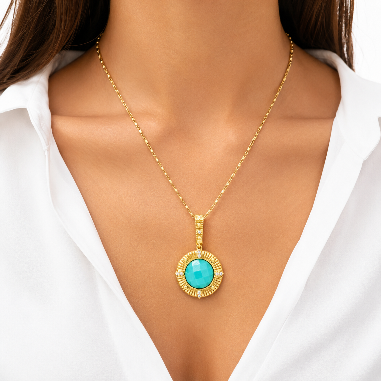 Amazonian Allure Turquoise Pendant
