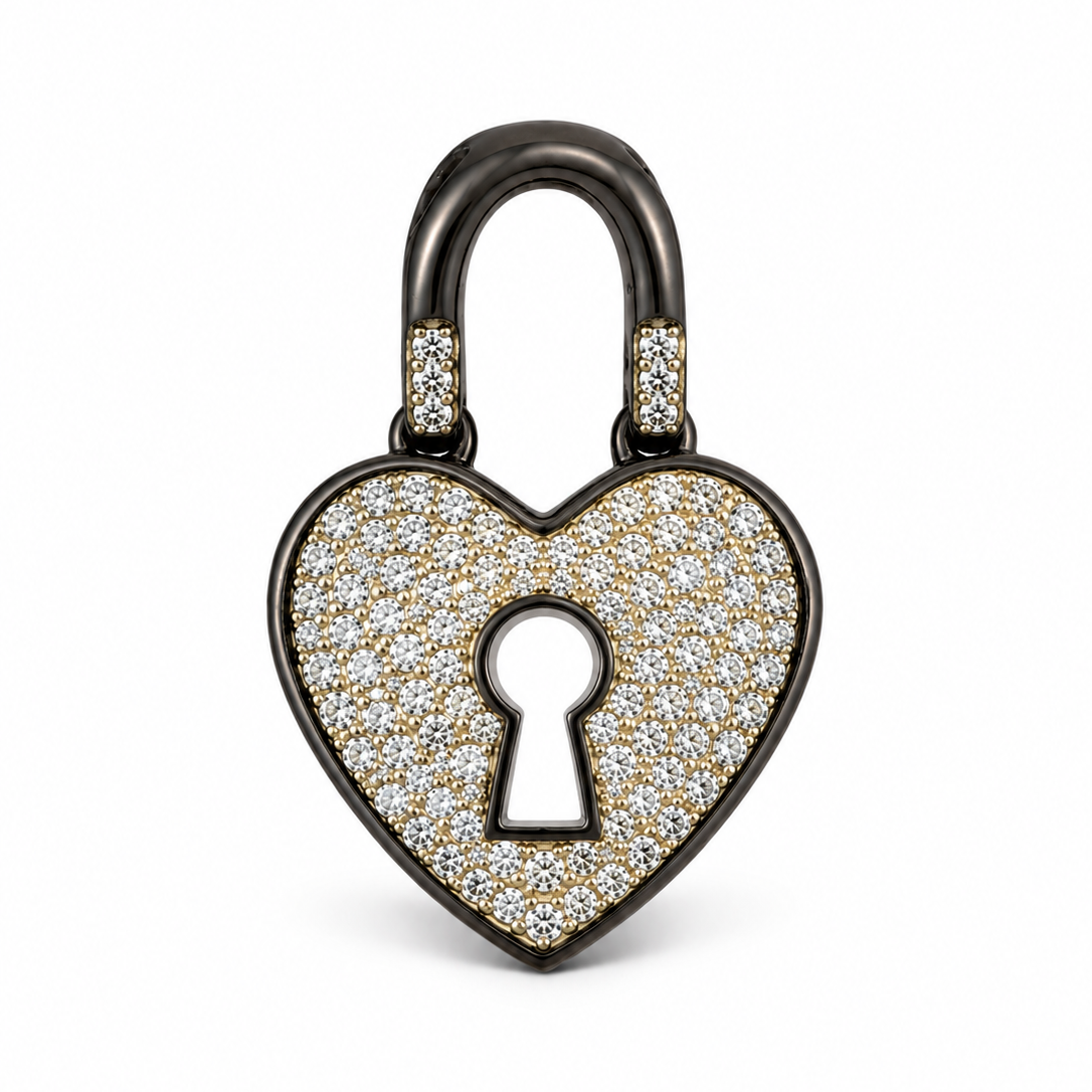 Pavé Heart Lock Charm