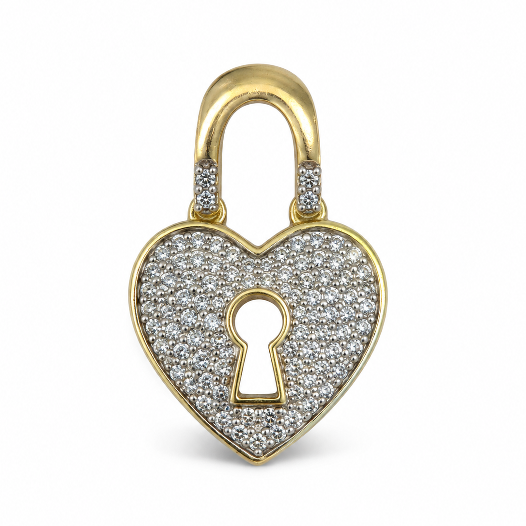 Pavé Heart Lock Charm