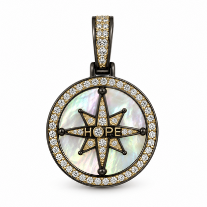 Mother of Pearl Compass Hope Charm