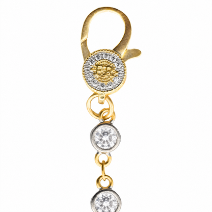 18" Silver Clear CZ Bezel Charm Bar Chain