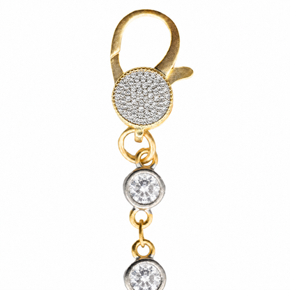 18" Silver Clear CZ Bezel Charm Bar Chain