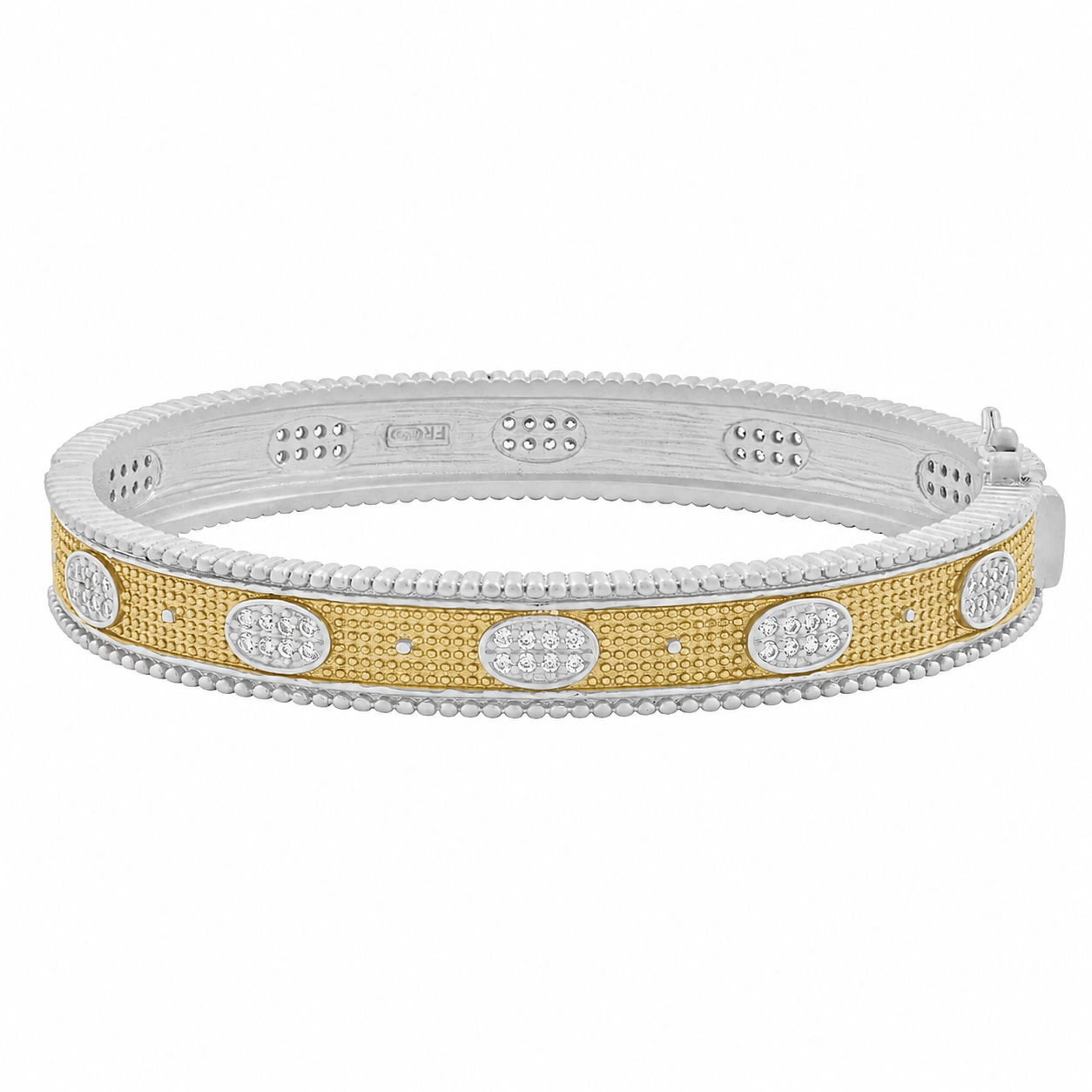 Stack This! Oval Eternity Hinged Bangle