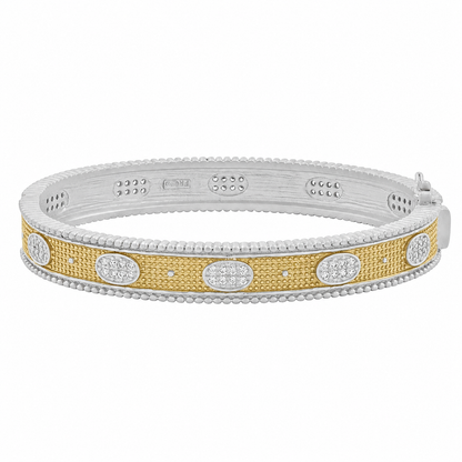 Stack This! Oval Eternity Hinged Bangle