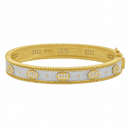 Stack This! Oval Eternity Hinged Bangle