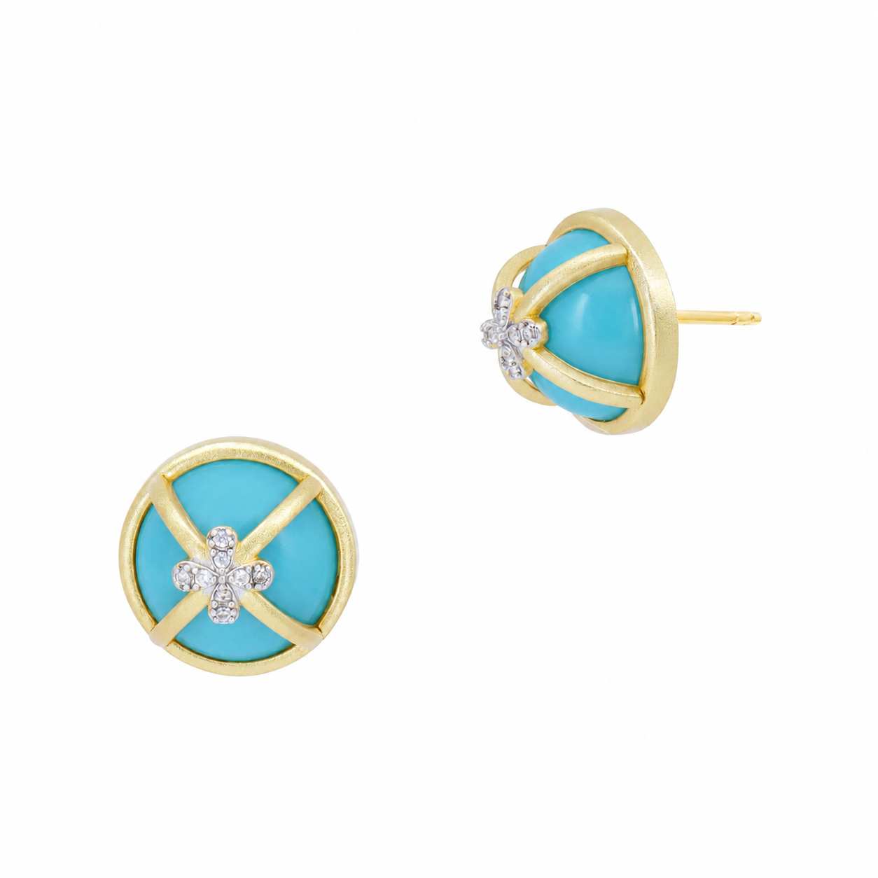 Garden of Grit Mother of Pearl Dome Stud Earrings