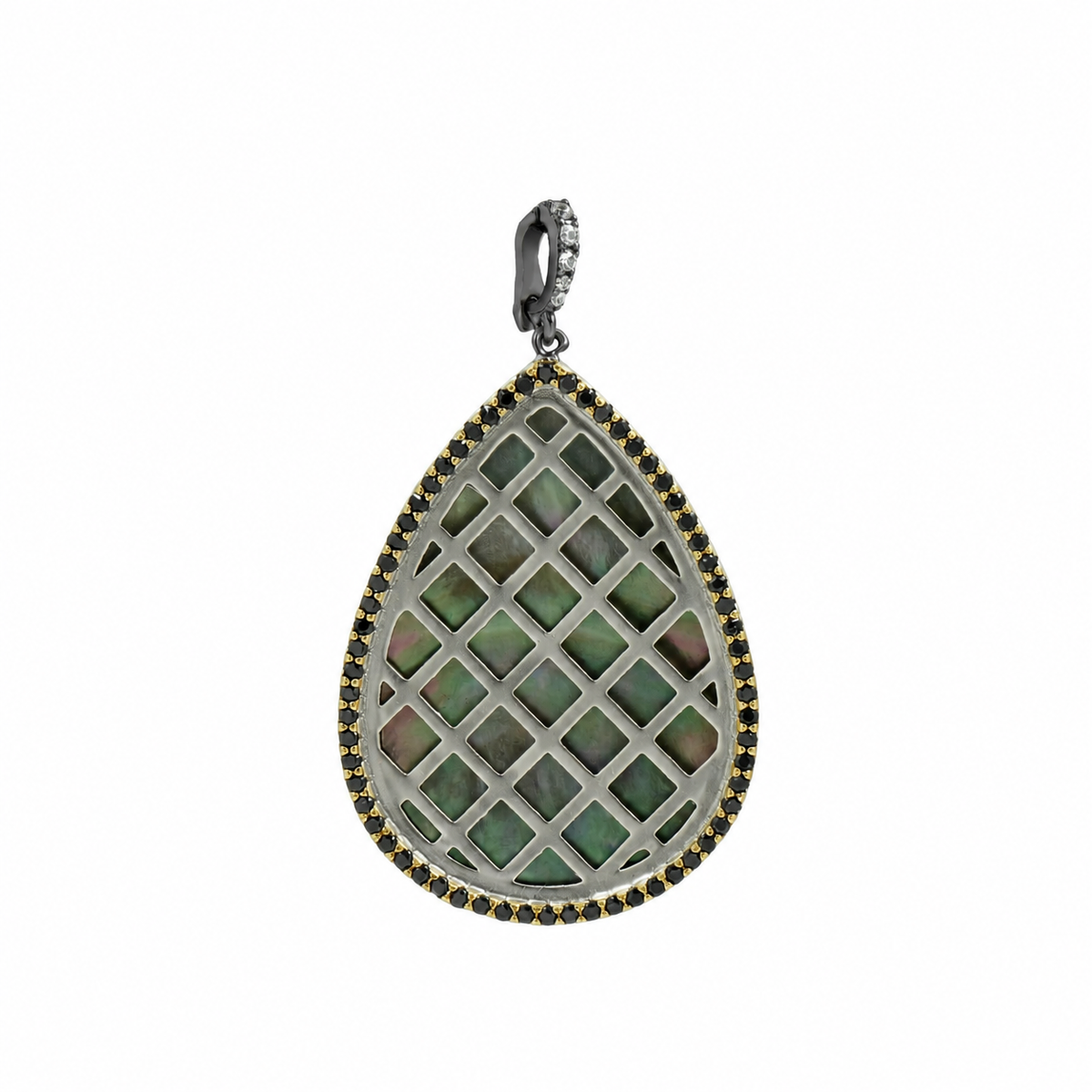 Double Sided Grey Mother of Pearl Pendant