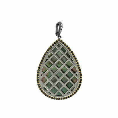 Double Sided Grey Mother of Pearl Pendant