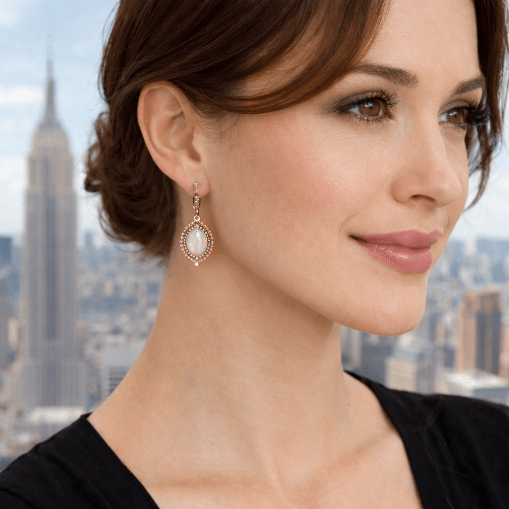 Imperial Oval Mother of Pearl Mini Drop Earrings - FREIDA ROTHMAN