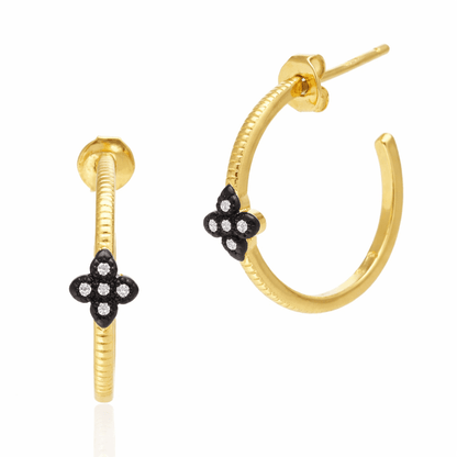 Clover Huggie Hoop Earrings - FREIDA ROTHMAN
