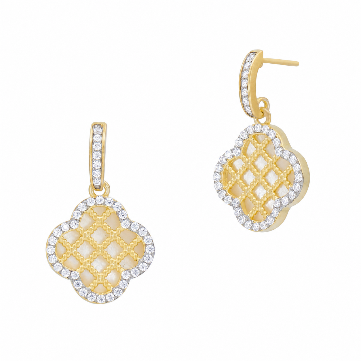 Brooklyn Mosaic Criss Cross Clover Earrings
