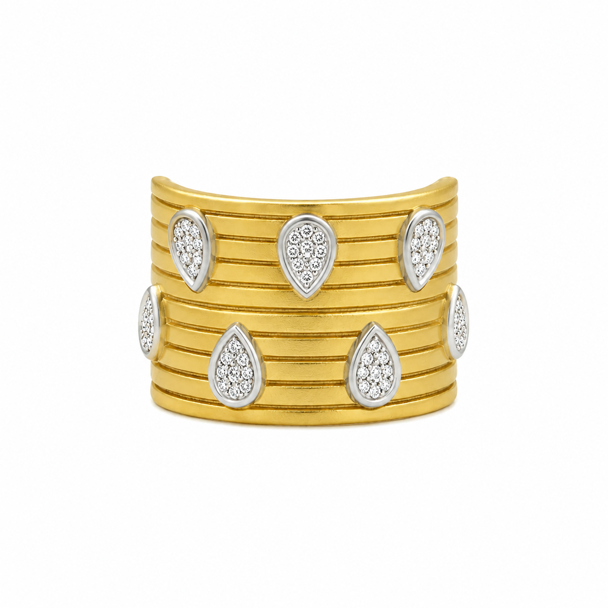 Teardrops of Pavé Cigar Band Ring