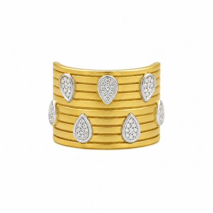 Teardrops of Pavé Cigar Band Ring