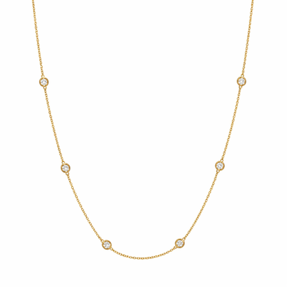 Bezel Set Station Necklace