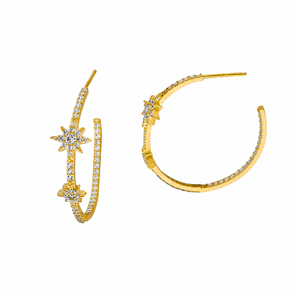 Celestial Pavé Station Hoops