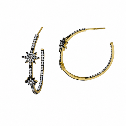 Celestial Pavé Station Hoops