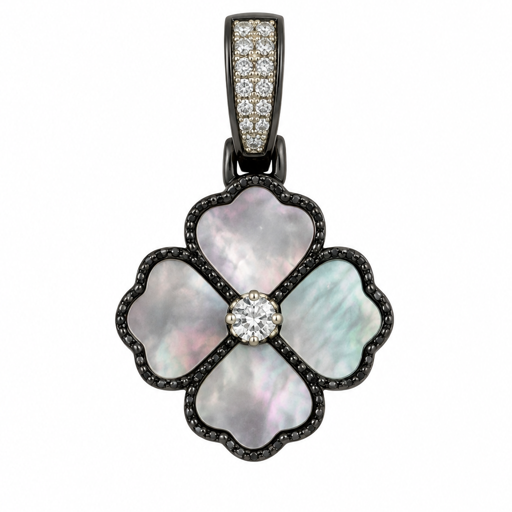 Mother of Pearl Lucky Clover Charm