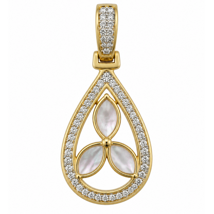 Mother of Pearl Petal Teardrop Charm