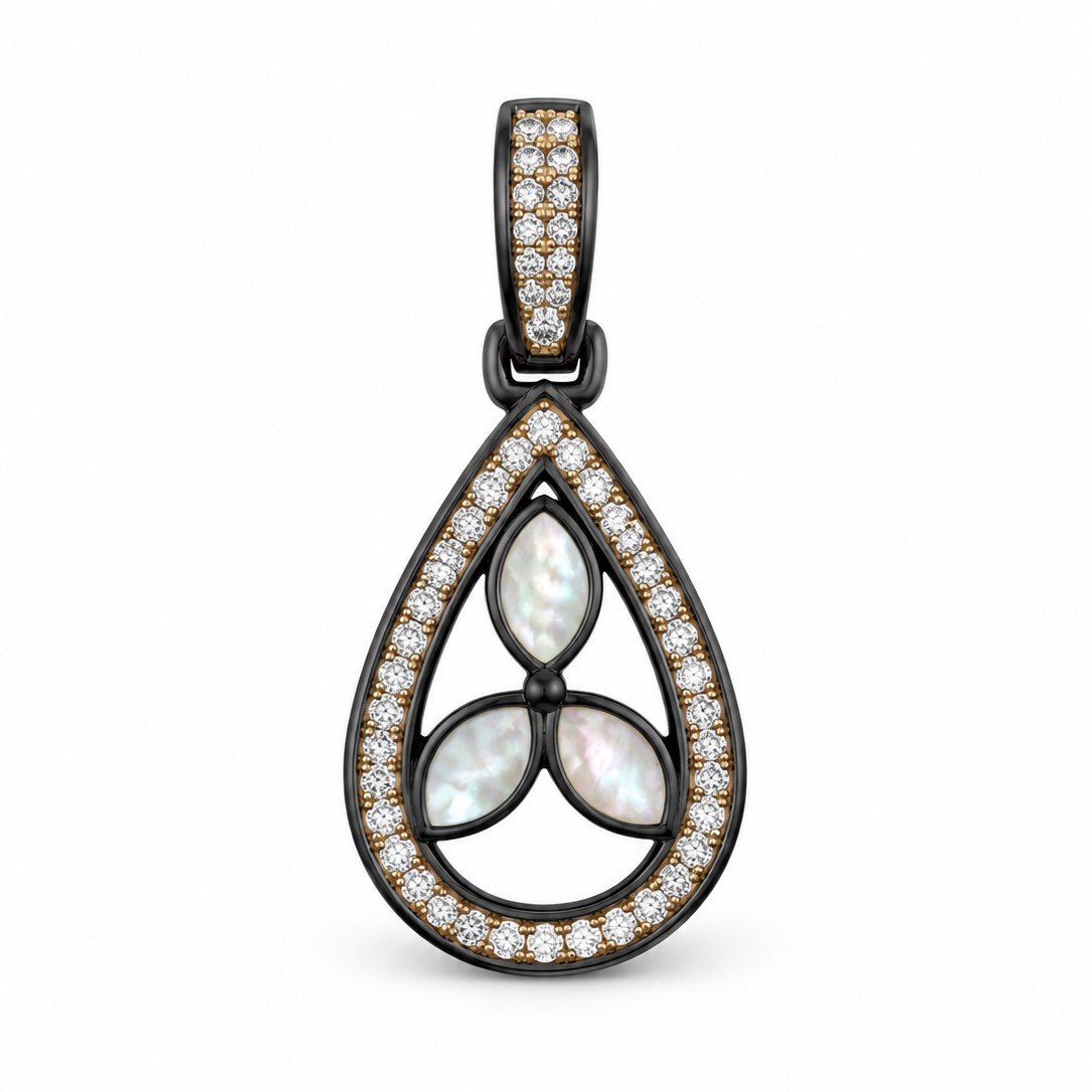 Mother of Pearl Petal Teardrop Charm