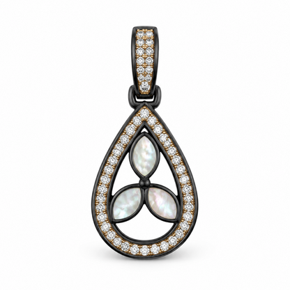 Mother of Pearl Petal Teardrop Charm