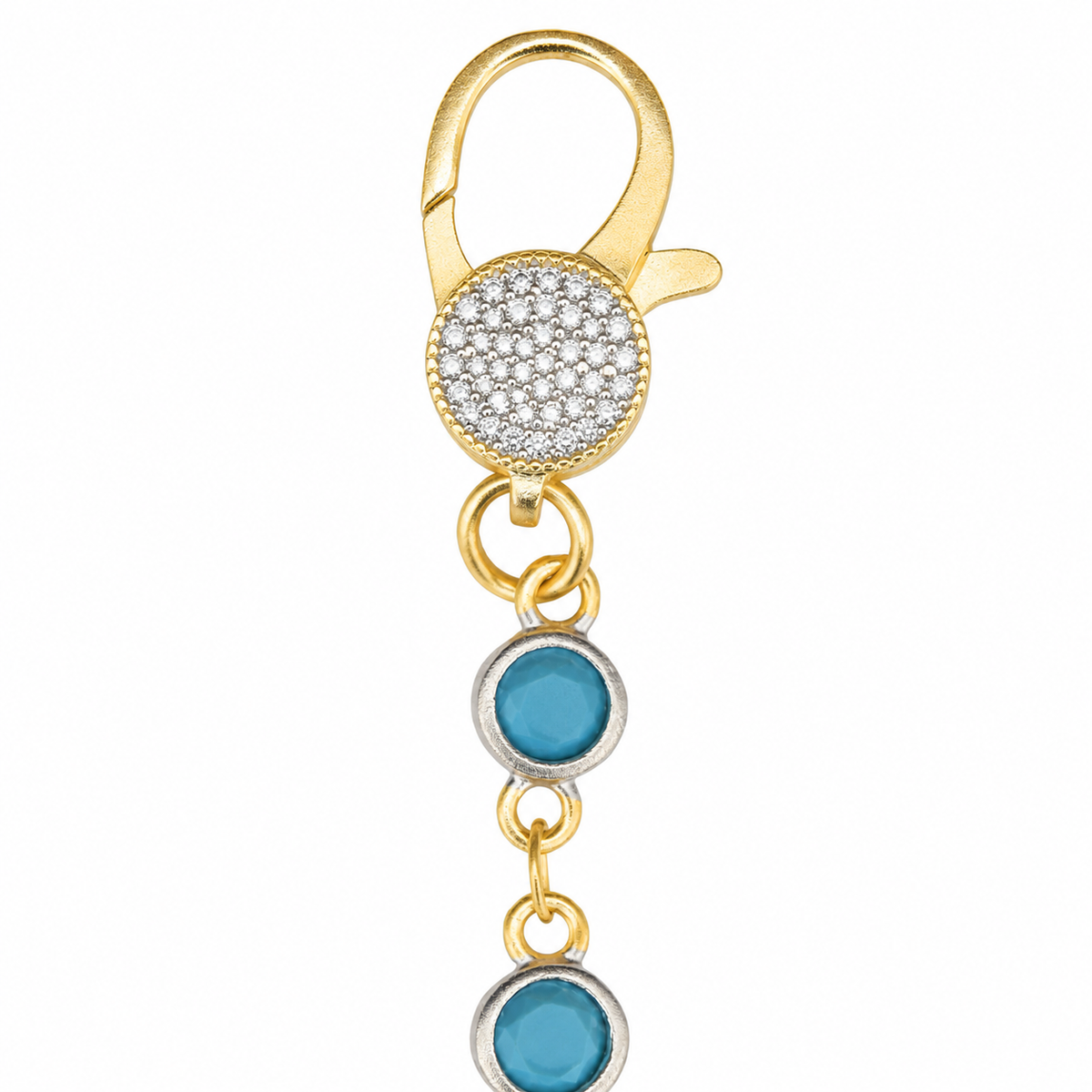 18" Turquoise Bezel Charm Bar Chain
