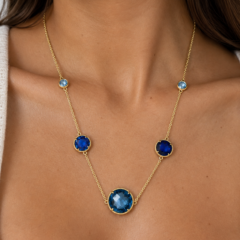 Imperial Blue Station Necklace