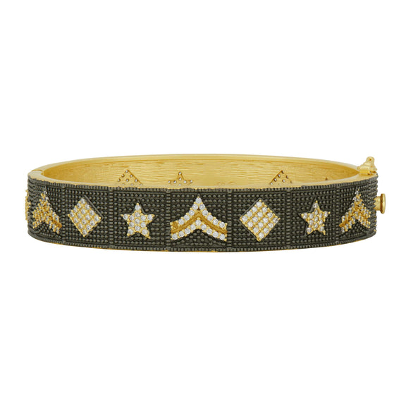  Chevron Stars Textured Hinge Bangle WEST POINT 