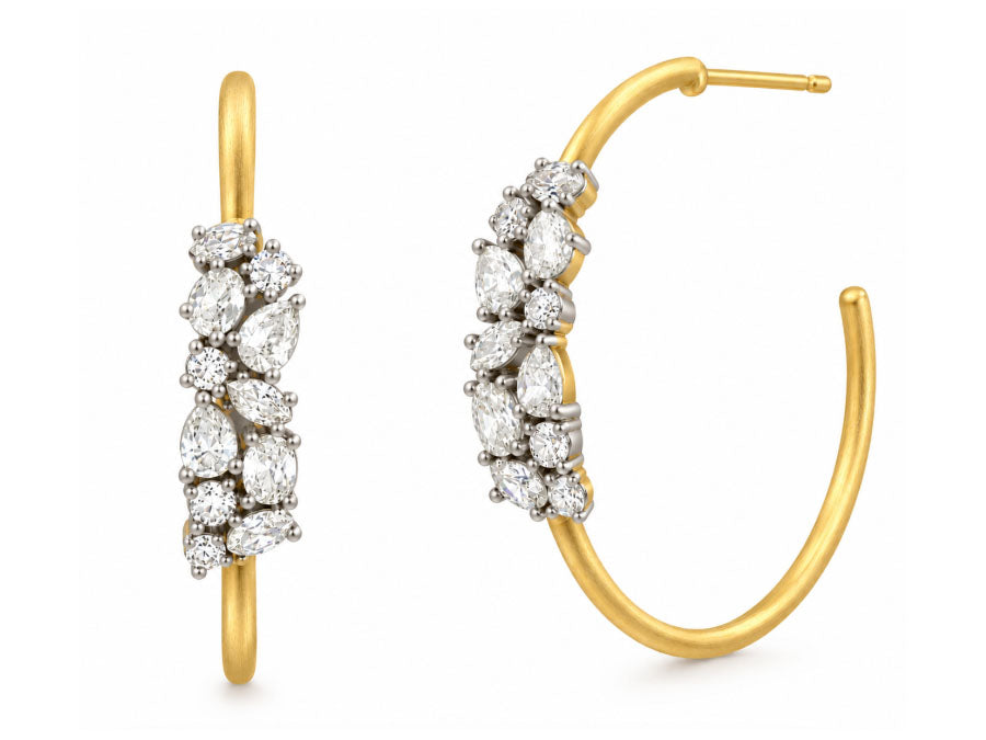 Midnight Embellished Hoop Earring