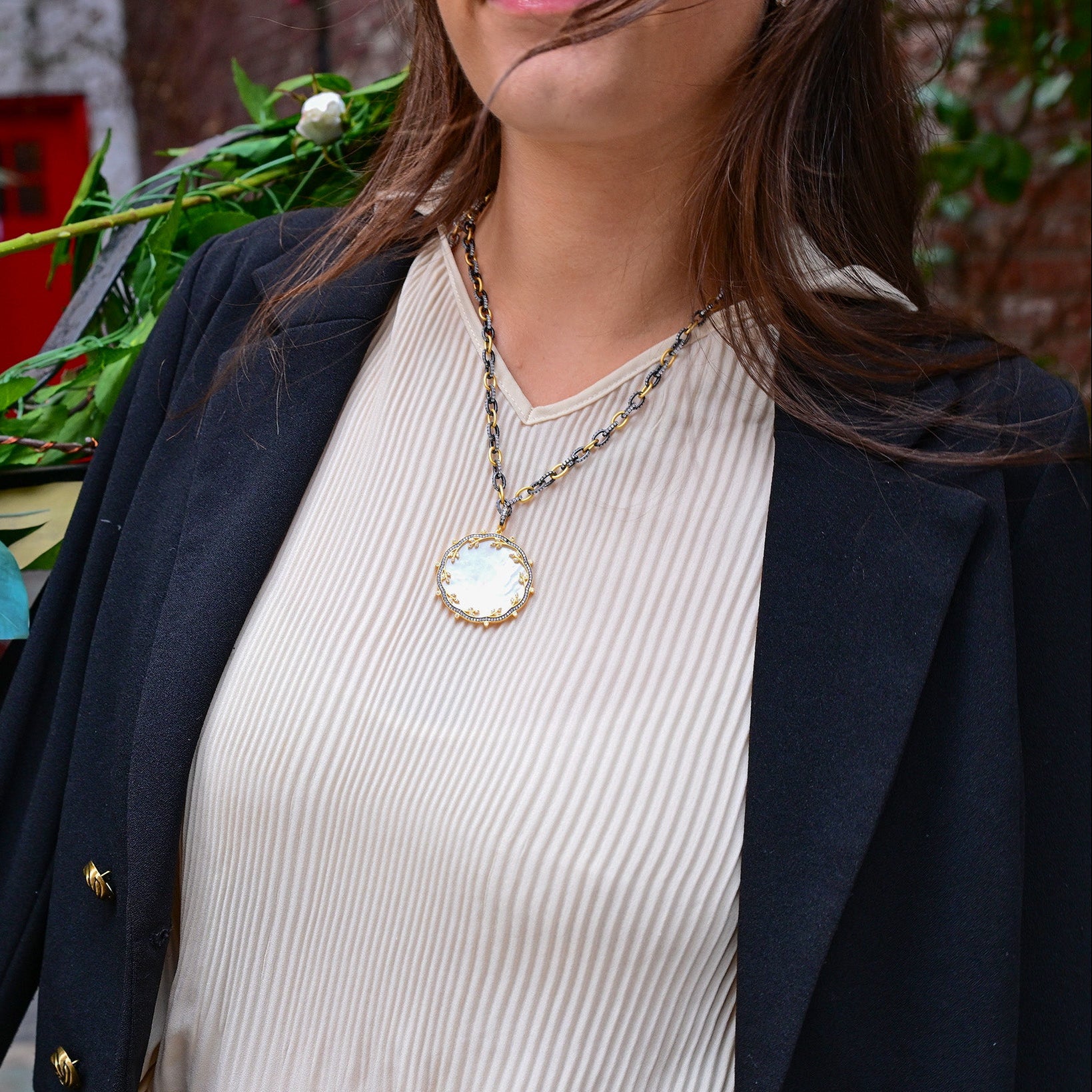 Brooklyn In Bloom Double-Sided Enhancer Pendant