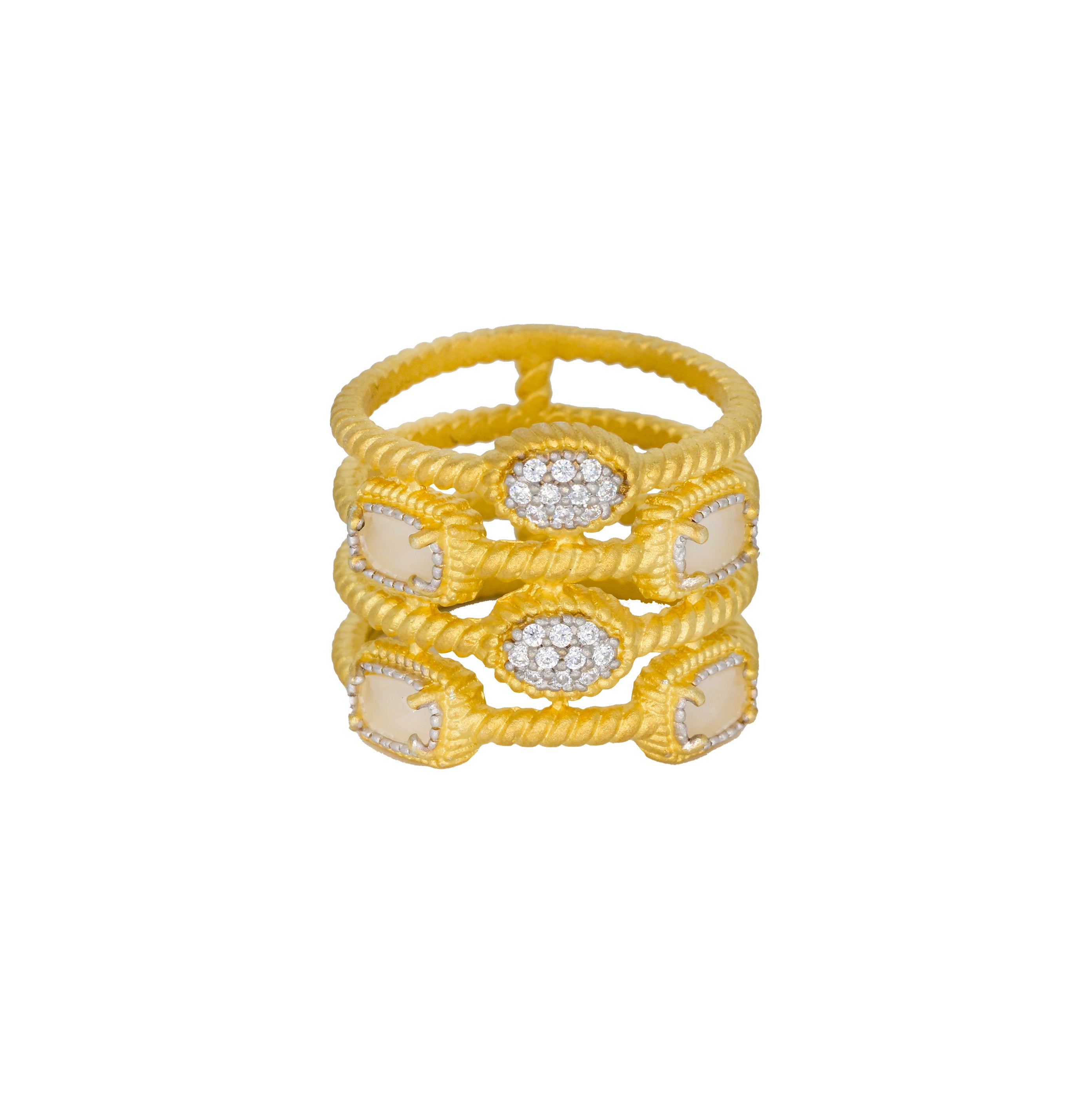 Cable & Quartz Stacked Illusion Ring – FREIDA ROTHMAN
