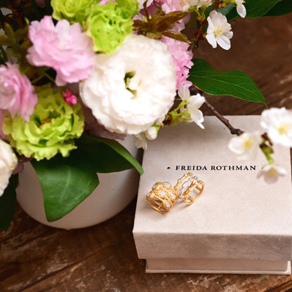 Cable &amp; Quartz Stacked Illusion Ring