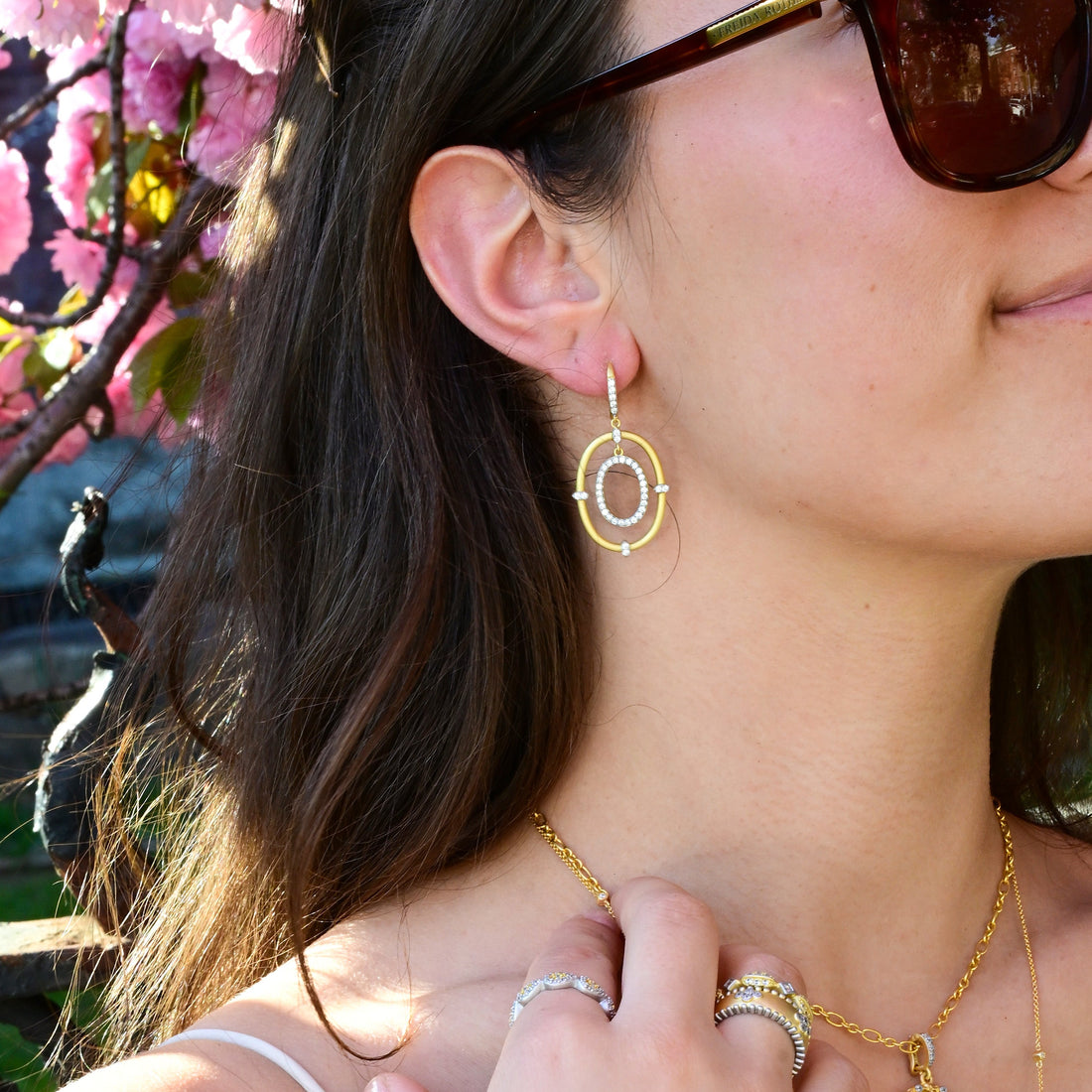 Streets in Bloom Double Open Hoop Earrings
