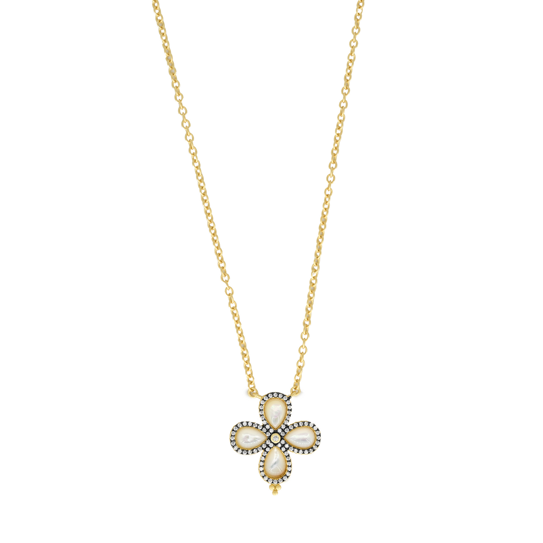 Mother of Pearl Clover Pendant Necklace