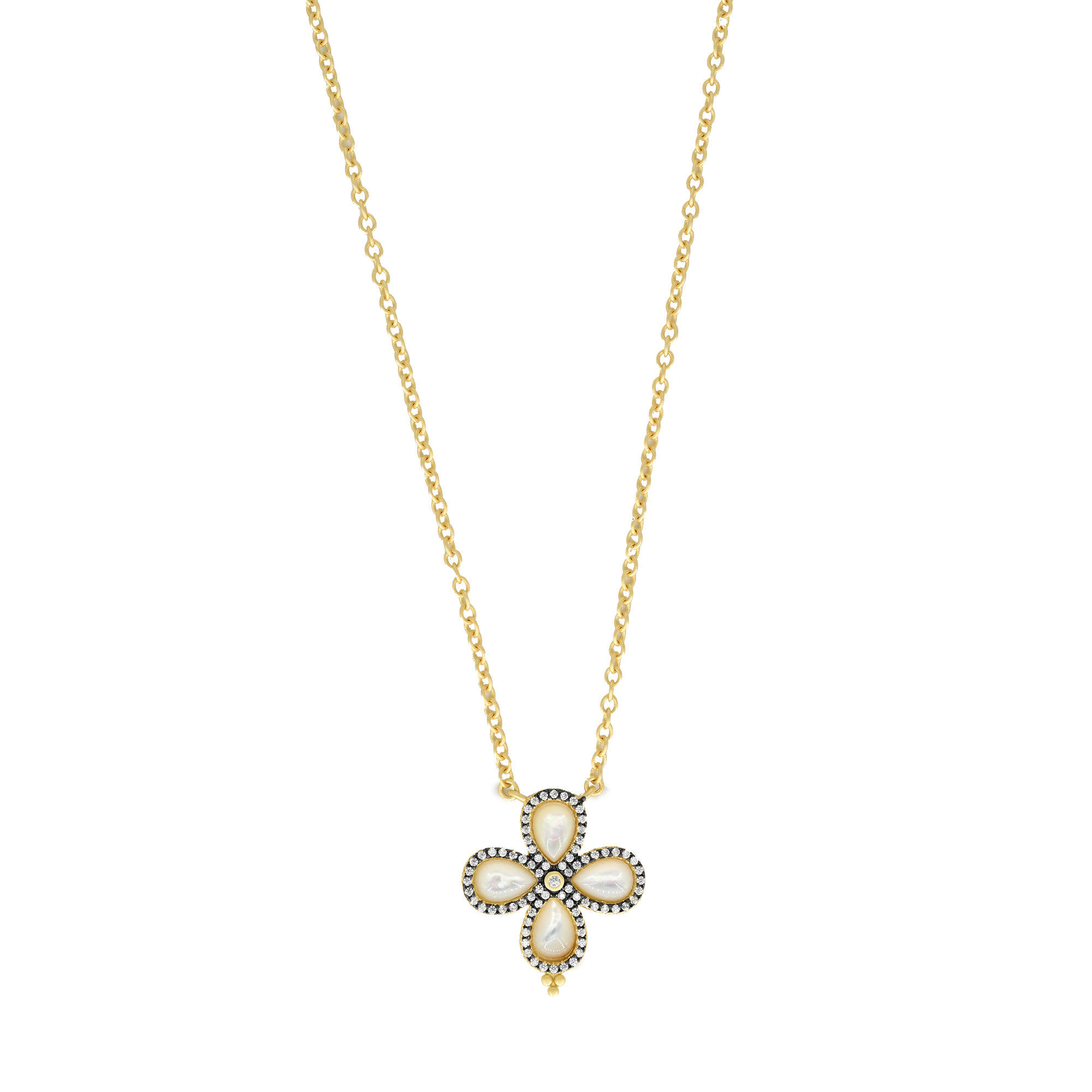 Mother of Pearl Clover Pendant Necklace