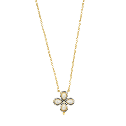 Mother of Pearl Clover Pendant Necklace